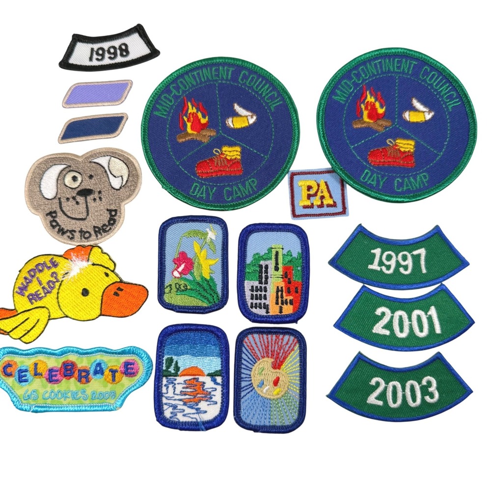 Vintage Girl Scout Patch Lot 1997-2003 Mid-Continent Council Merit Badges 16pc